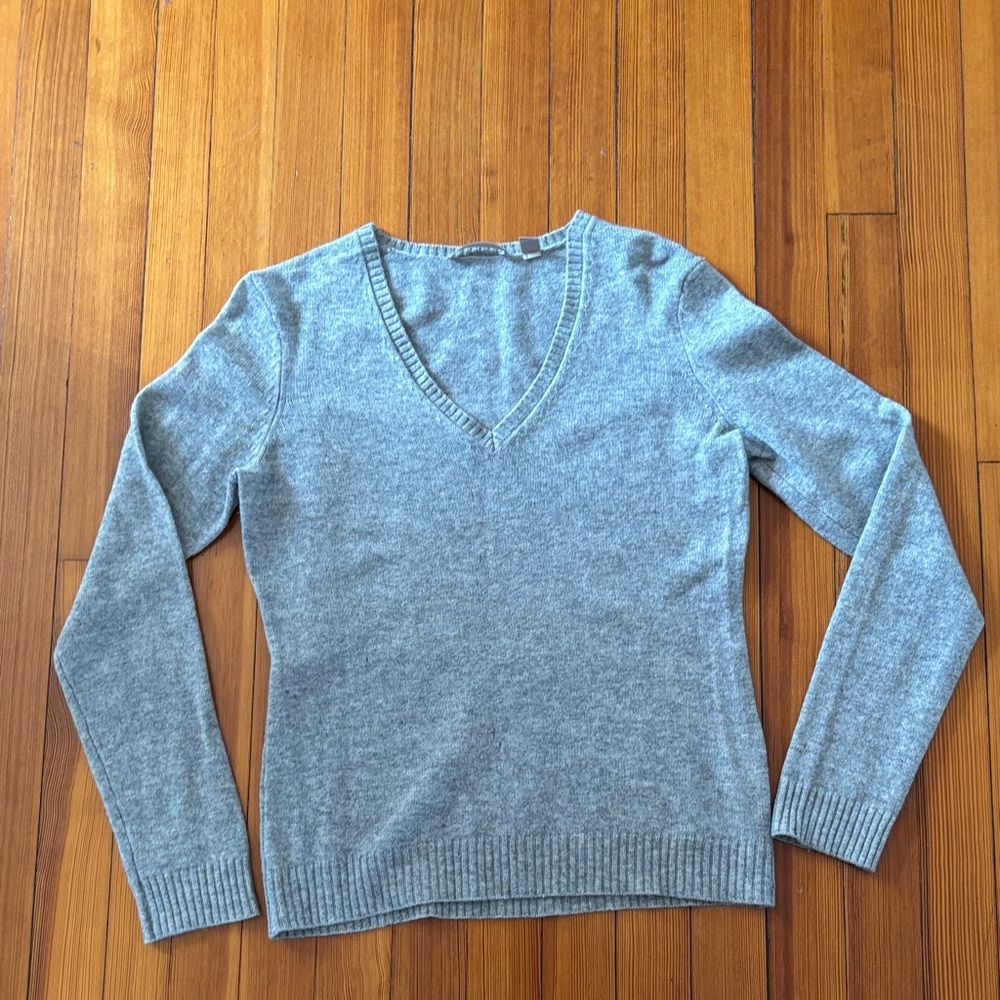 Gray V-Neck Women's Sweater